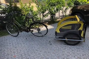 bicicletta con carrellino